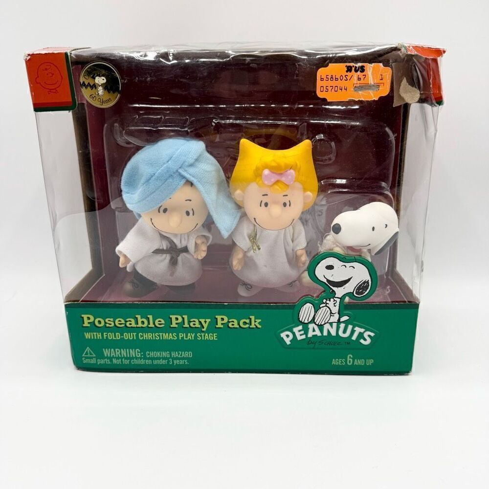 Forever Fun Peanuts Poseable Play Pack Christmas Figurines NIB
